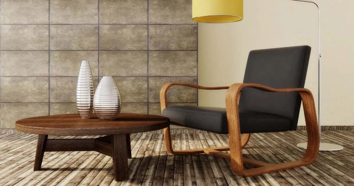 Mid-Century Armchair and Coffee Table 